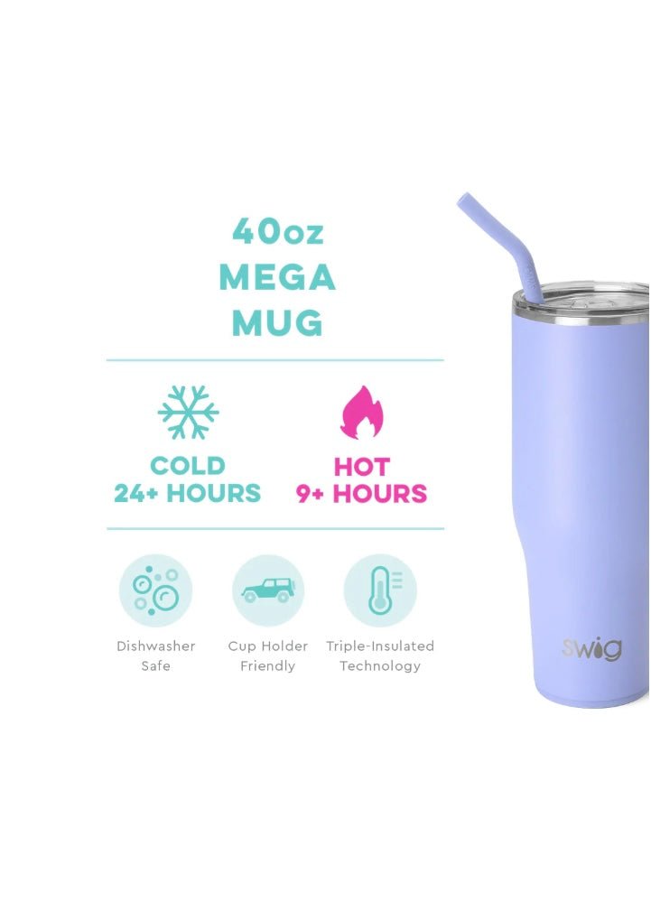 Swig Mega Mug 40 oz - Hydrangea - Jimberly's Boutique