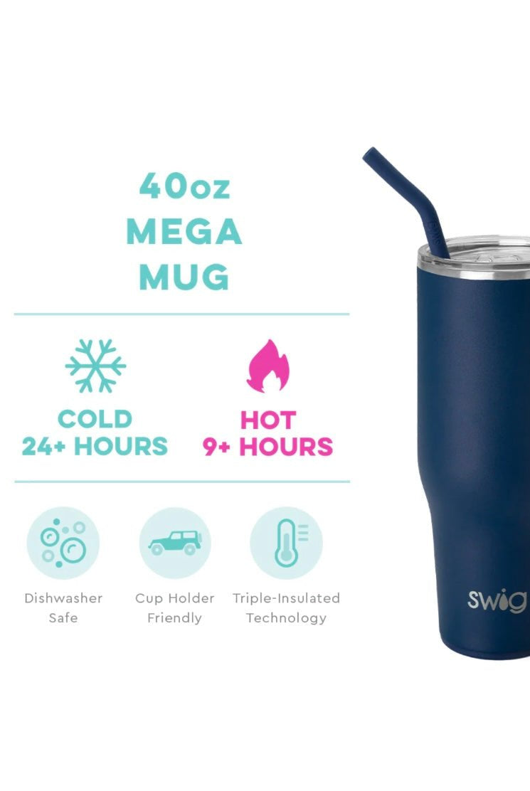 Swig Mega Mug 40 oz - Navy - Swig 40oz Mega Mug -Jimberly's Boutique-Olive Branch-Mississippi