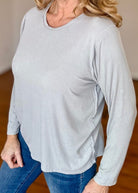 Take It Easy Top - Lt Grey - Casual Top -Jimberly's Boutique-Olive Branch-Mississippi