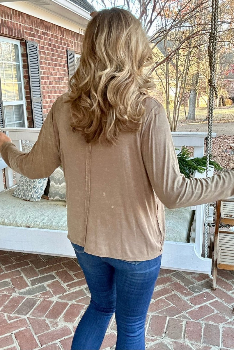 Take It Easy Top - Mocha - Casual Top -Jimberly's Boutique-Olive Branch-Mississippi