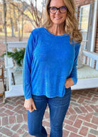 Take It Easy Top - Ocean Blue - Casual Top -Jimberly's Boutique-Olive Branch-Mississippi