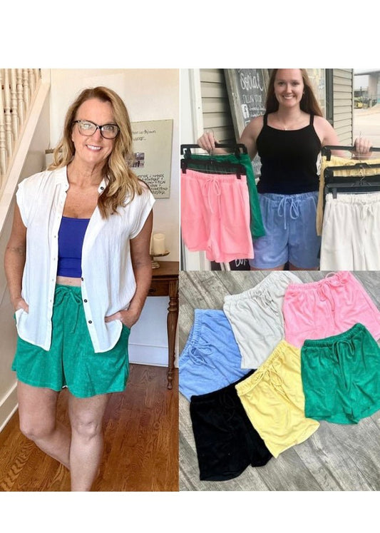 Terry Drawstring Waist Shorts - 6 colors! - Jimberly's Boutique
