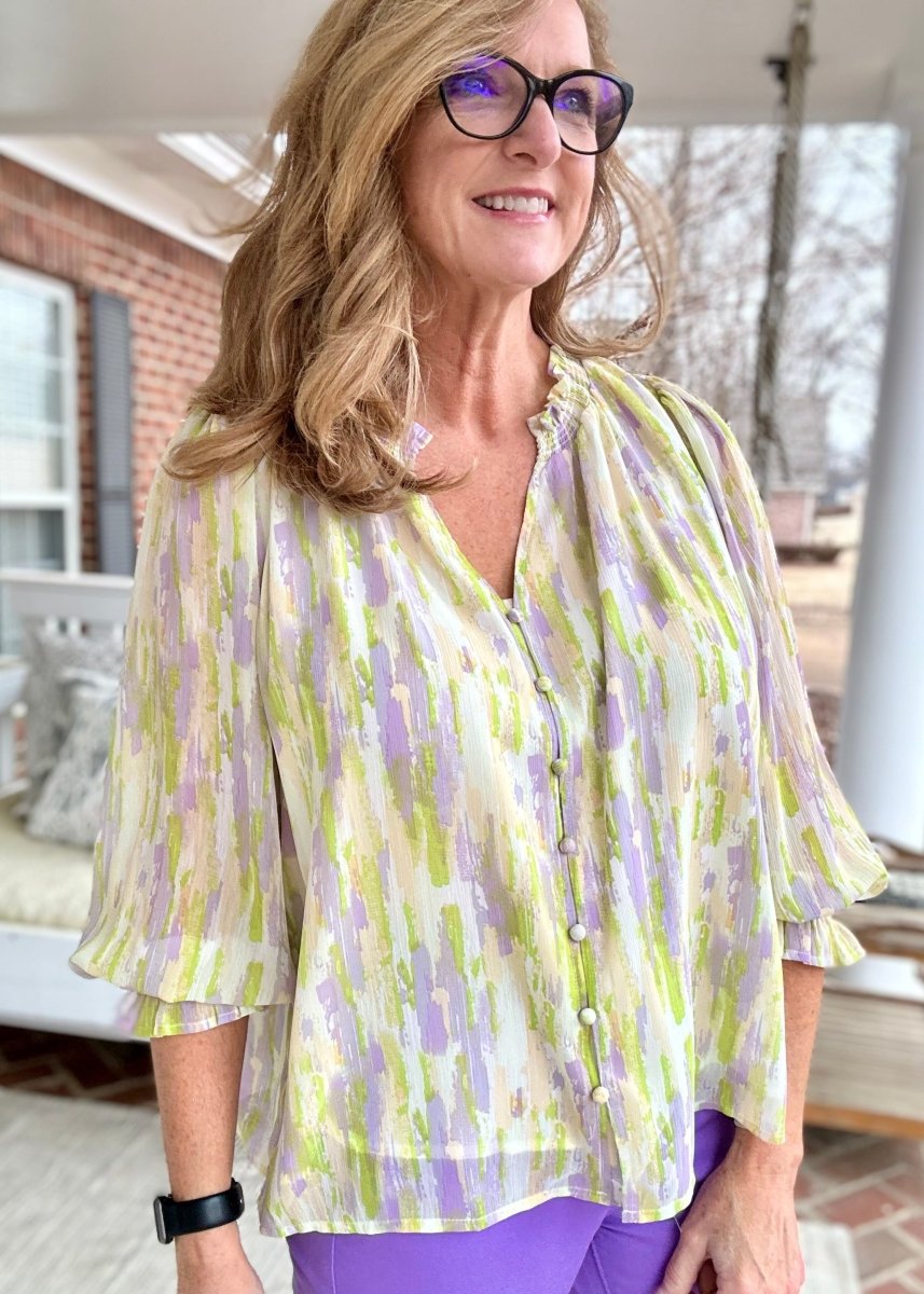 The Only One Top - Chartreuse Multi - Entro Top -Jimberly's Boutique-Olive Branch-Mississippi