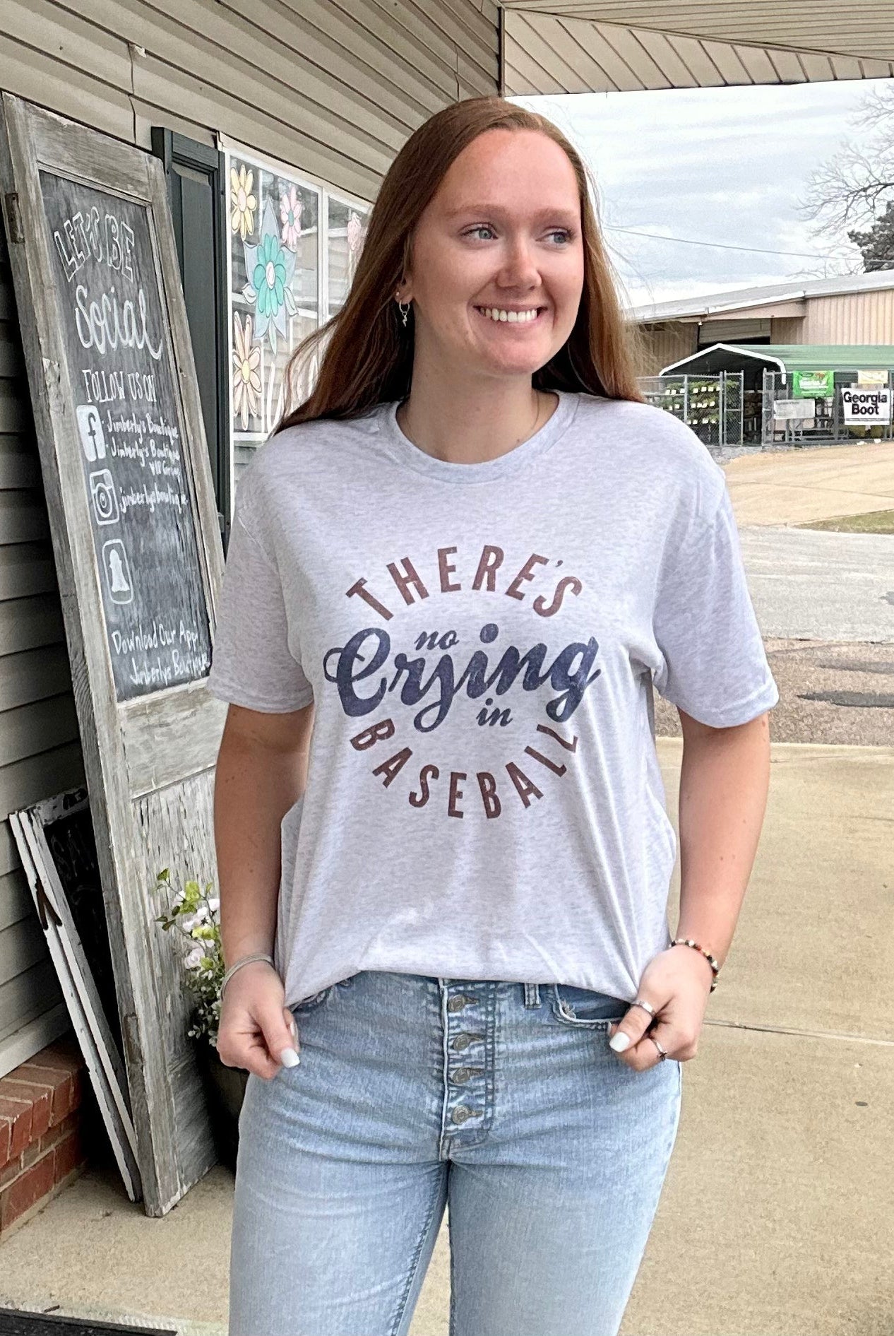 There’s No Crying In Baseball Graphic Tee - Graphic Tee -Jimberly's Boutique-Olive Branch-Mississippi