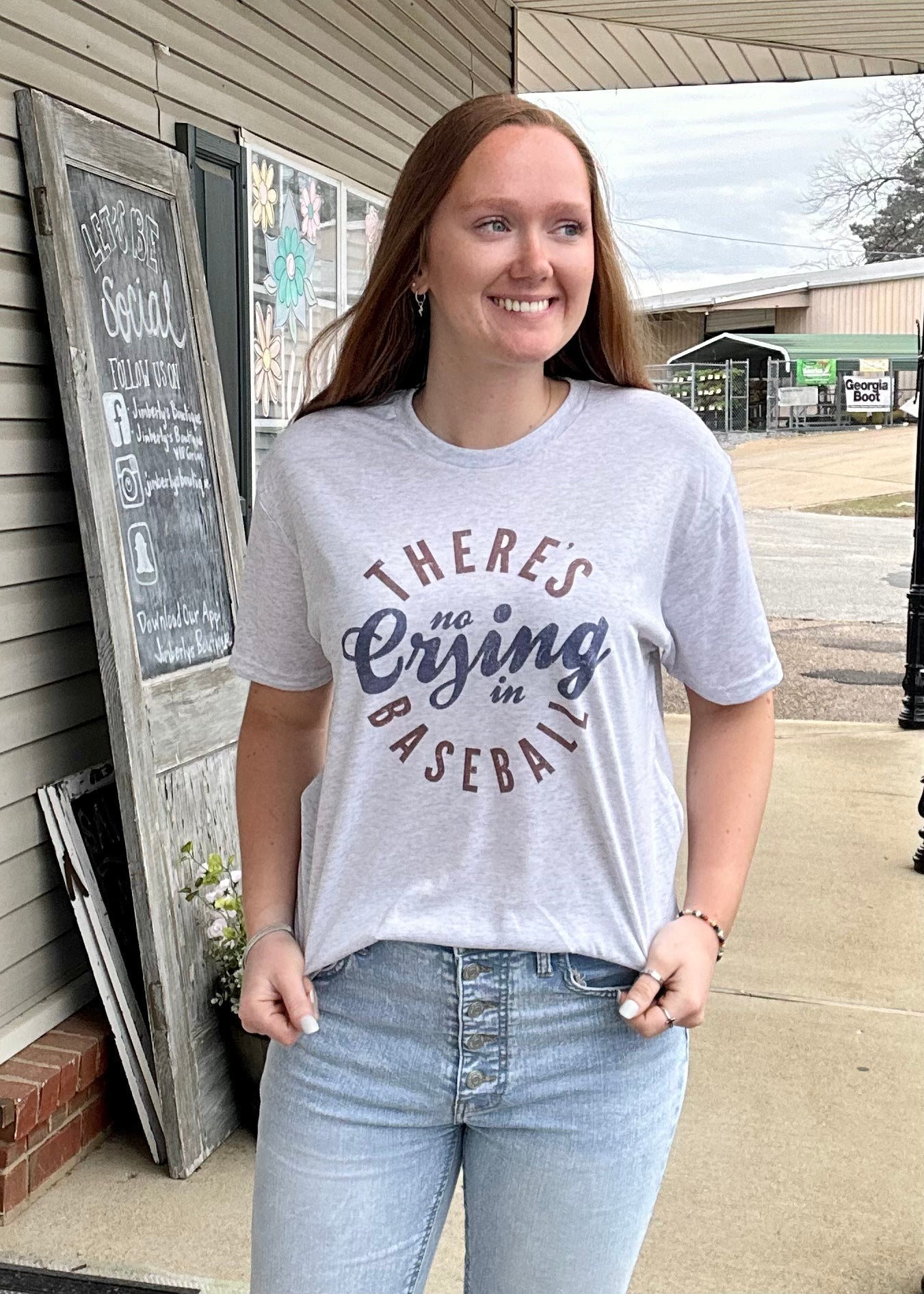 There’s No Crying In Baseball Graphic Tee - Jimberly's Boutique