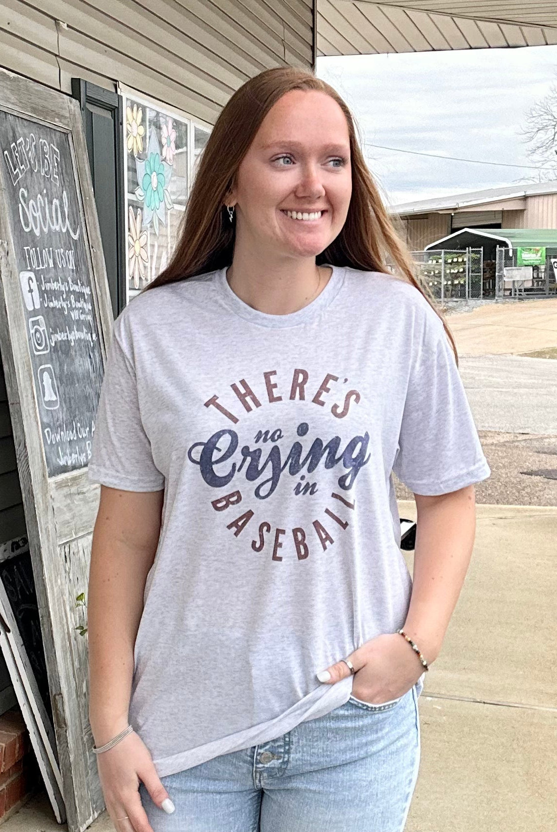 There’s No Crying In Baseball Graphic Tee - Graphic Tee -Jimberly's Boutique-Olive Branch-Mississippi