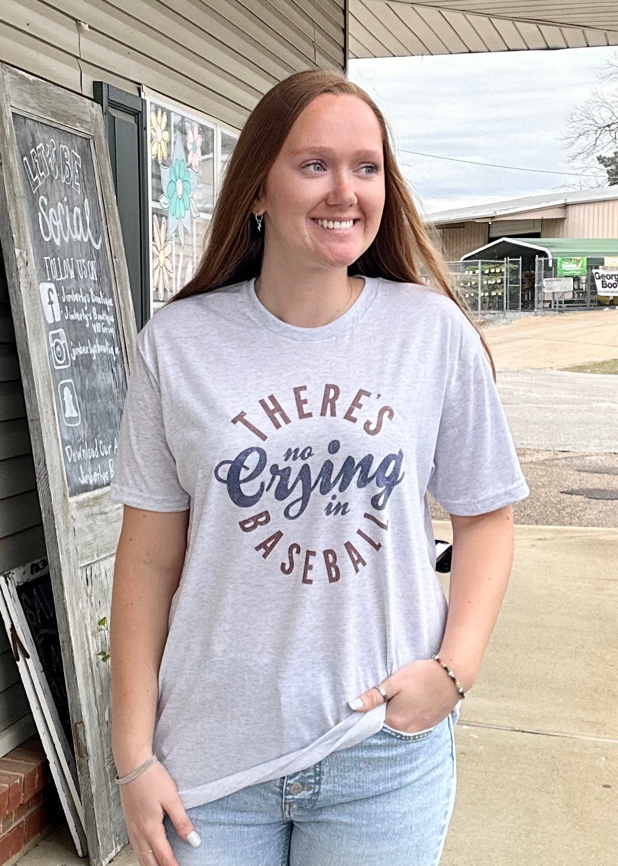 There’s No Crying In Baseball Graphic Tee - Jimberly's Boutique