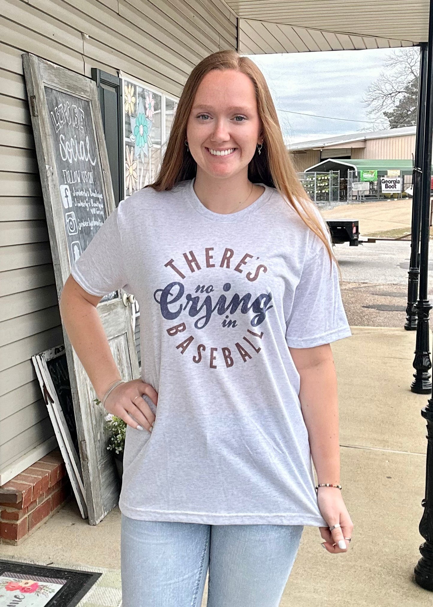 There’s No Crying In Baseball Graphic Tee - Jimberly's Boutique