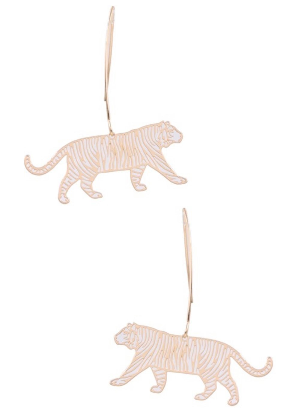 Tiger Cut Out Threader Earrings - -Jimberly's Boutique-Olive Branch-Mississippi