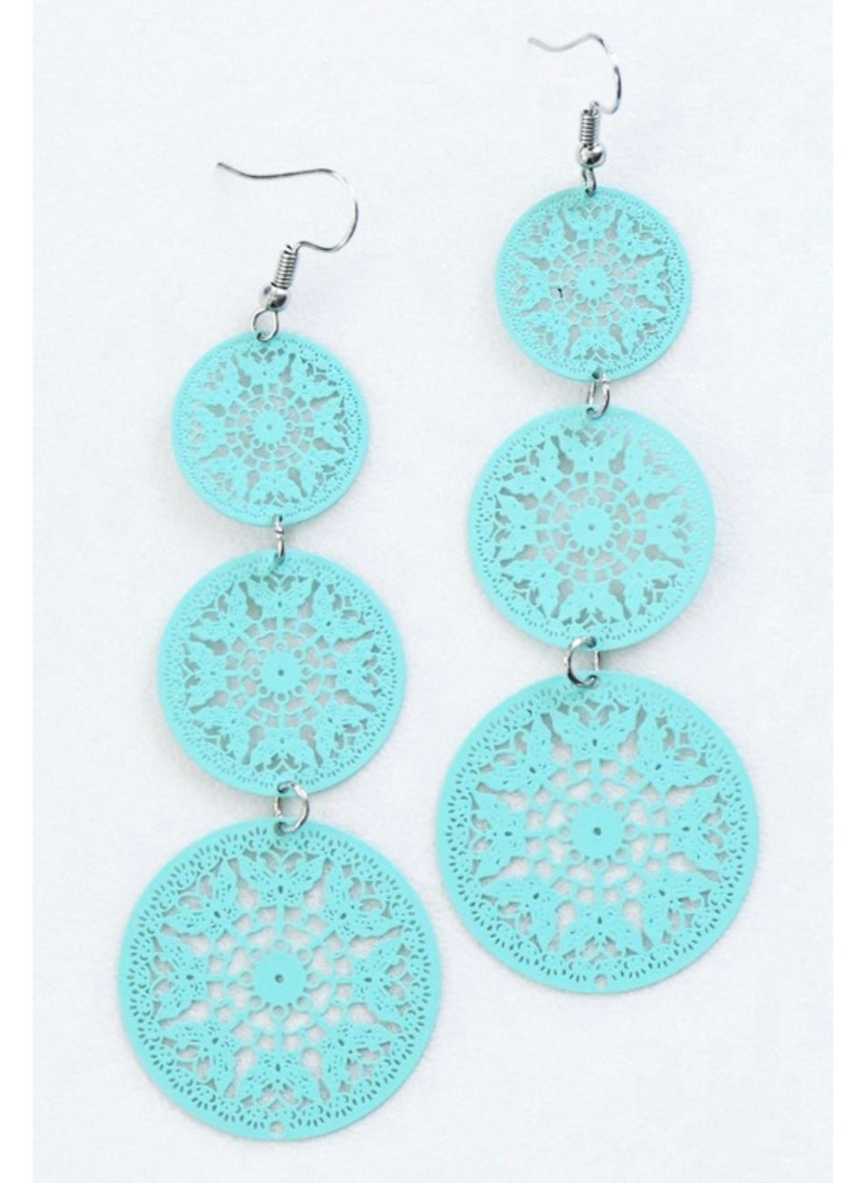 Triple Circle Filigree Earrings - Jimberly's Boutique