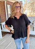 Umgee | All About Ruffles Top | Black - Casual Top -Jimberly's Boutique-Olive Branch-Mississippi