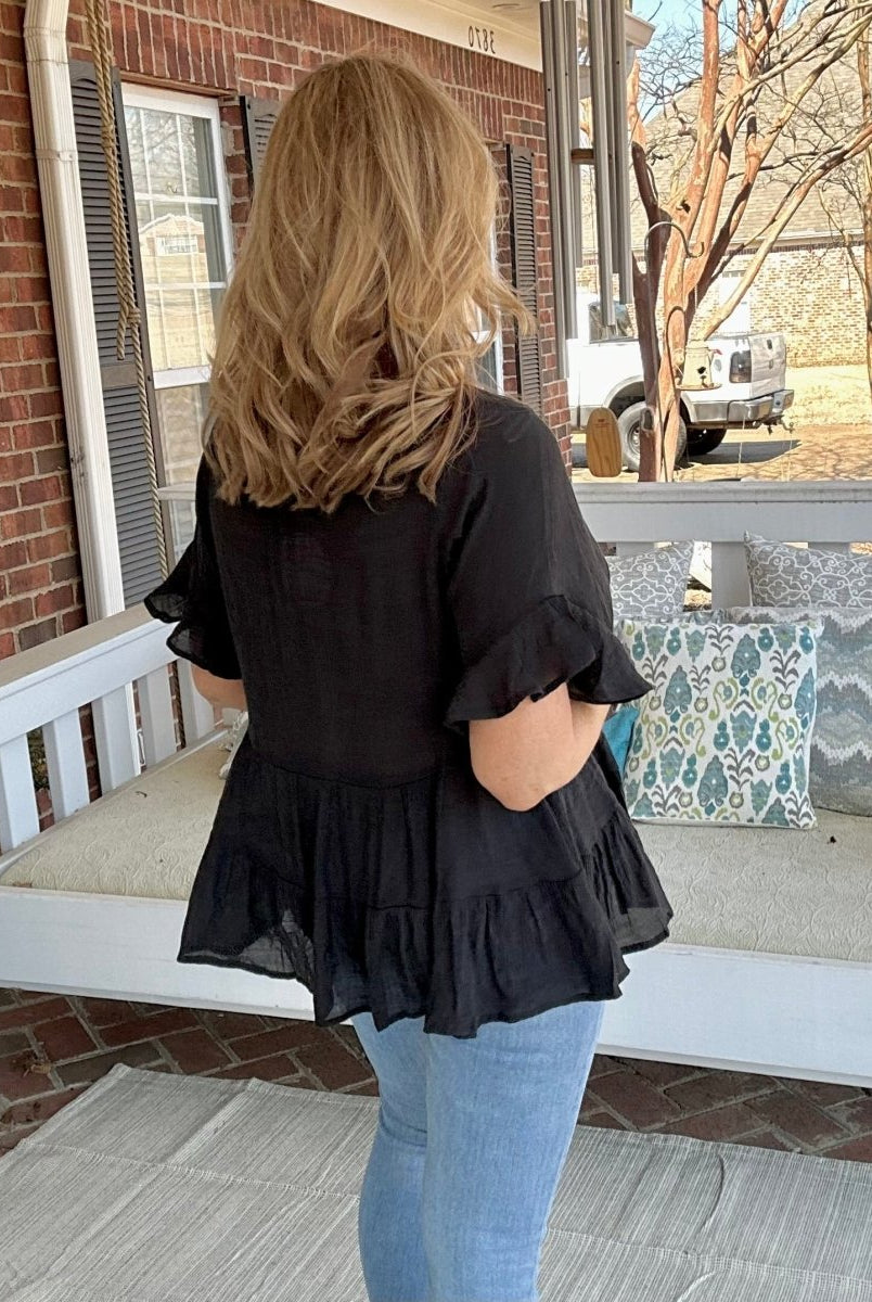 Umgee | All About Ruffles Top | Black - Casual Top -Jimberly's Boutique-Olive Branch-Mississippi
