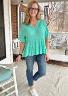Umgee | All About Ruffles Top | Emerald - Casual Top -Jimberly's Boutique-Olive Branch-Mississippi