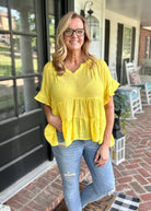 Umgee | All About Ruffles Top | Lemon - Casual Top -Jimberly's Boutique-Olive Branch-Mississippi