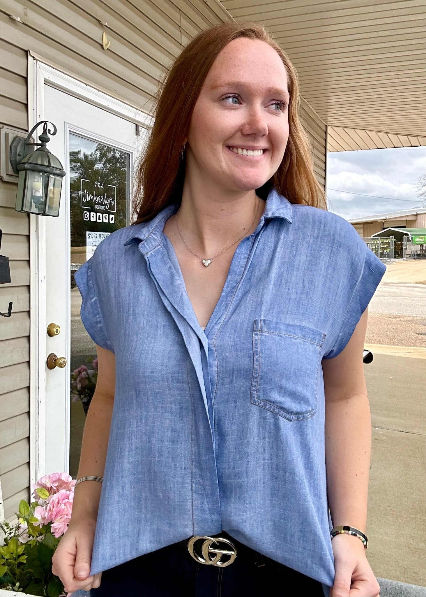 Umgee All For Nothing Top - Denim Blue - Jimberly's Boutique