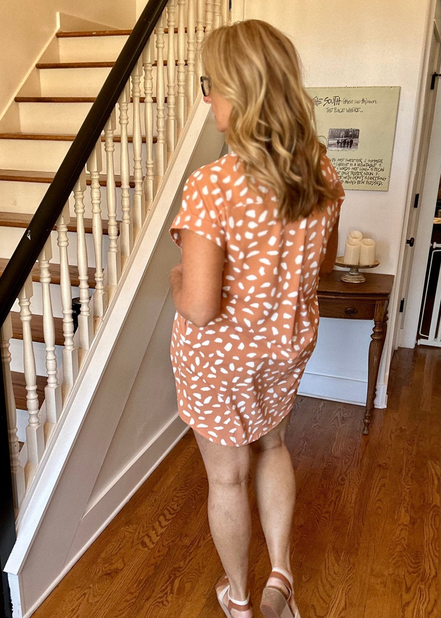 Umgee Apricot Dalmatian Print Dress - Jimberly's Boutique