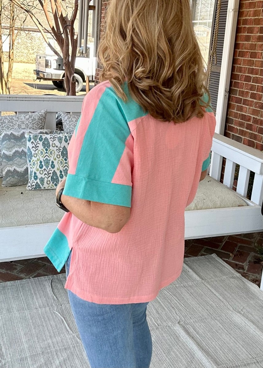 Umgee Color Block Rugby High Low Top - Casual Top -Jimberly's Boutique-Olive Branch-Mississippi