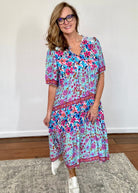 Umgee Floral Mixed Print Maxi Dress - Umgee Dress -Jimberly's Boutique-Olive Branch-Mississippi