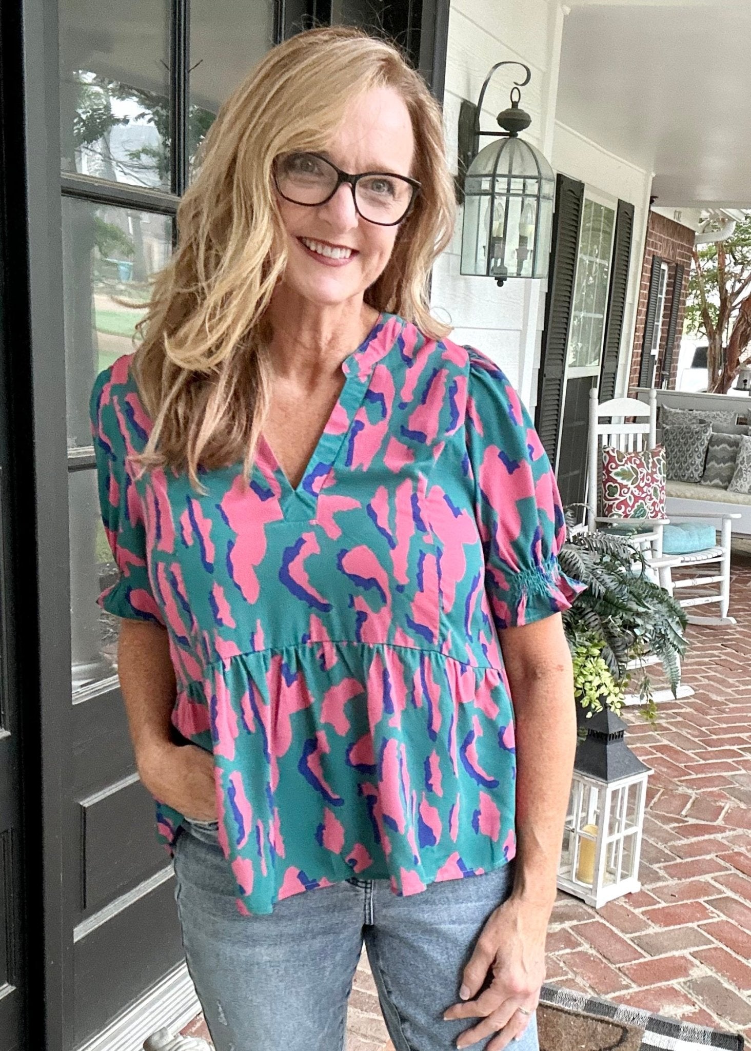 Umgee Multi-color Animal Print Top - Casual Top - Jimberly's Boutique