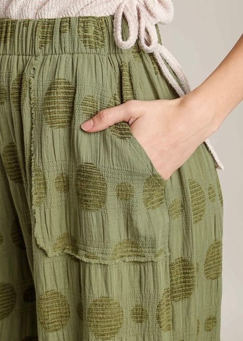 Umgee Solid Dotted Pants - Olive - pants - Jimberly's Boutique