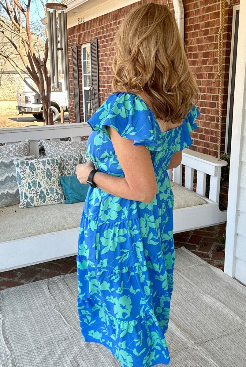 Umgee | Two Tone Floral | Sweetheart Neckline | Maxi Dress - Maxi Dress -Jimberly's Boutique-Olive Branch-Mississippi