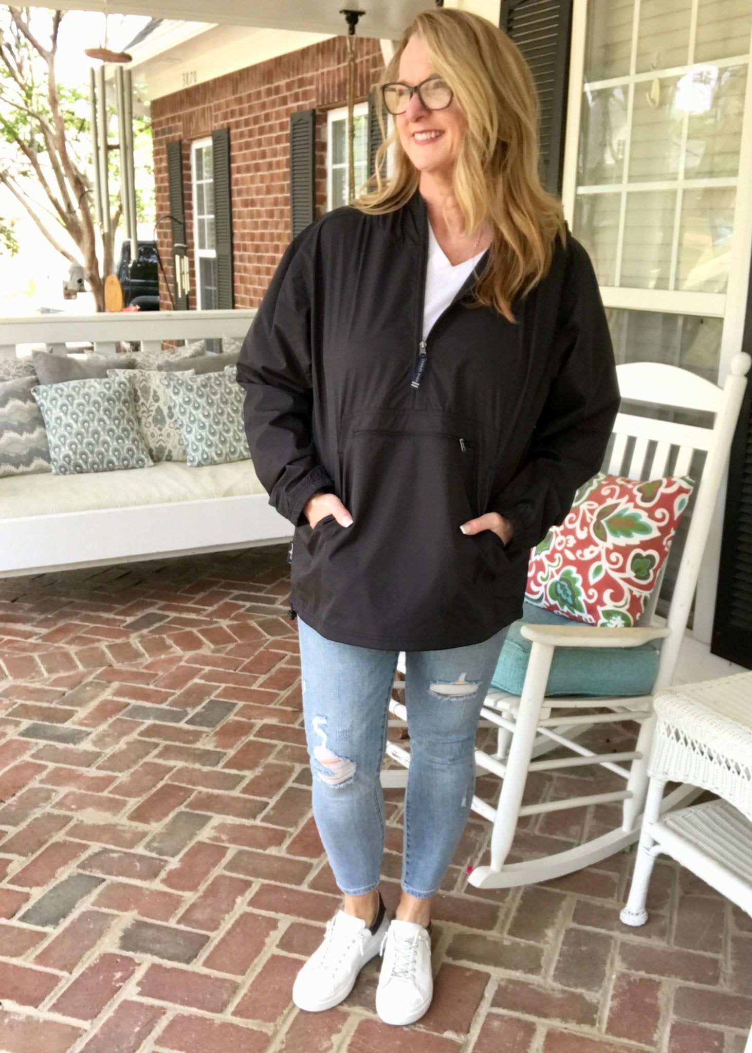 Unlined Pullover Rain Jacket--Black - Jimberly's Boutique