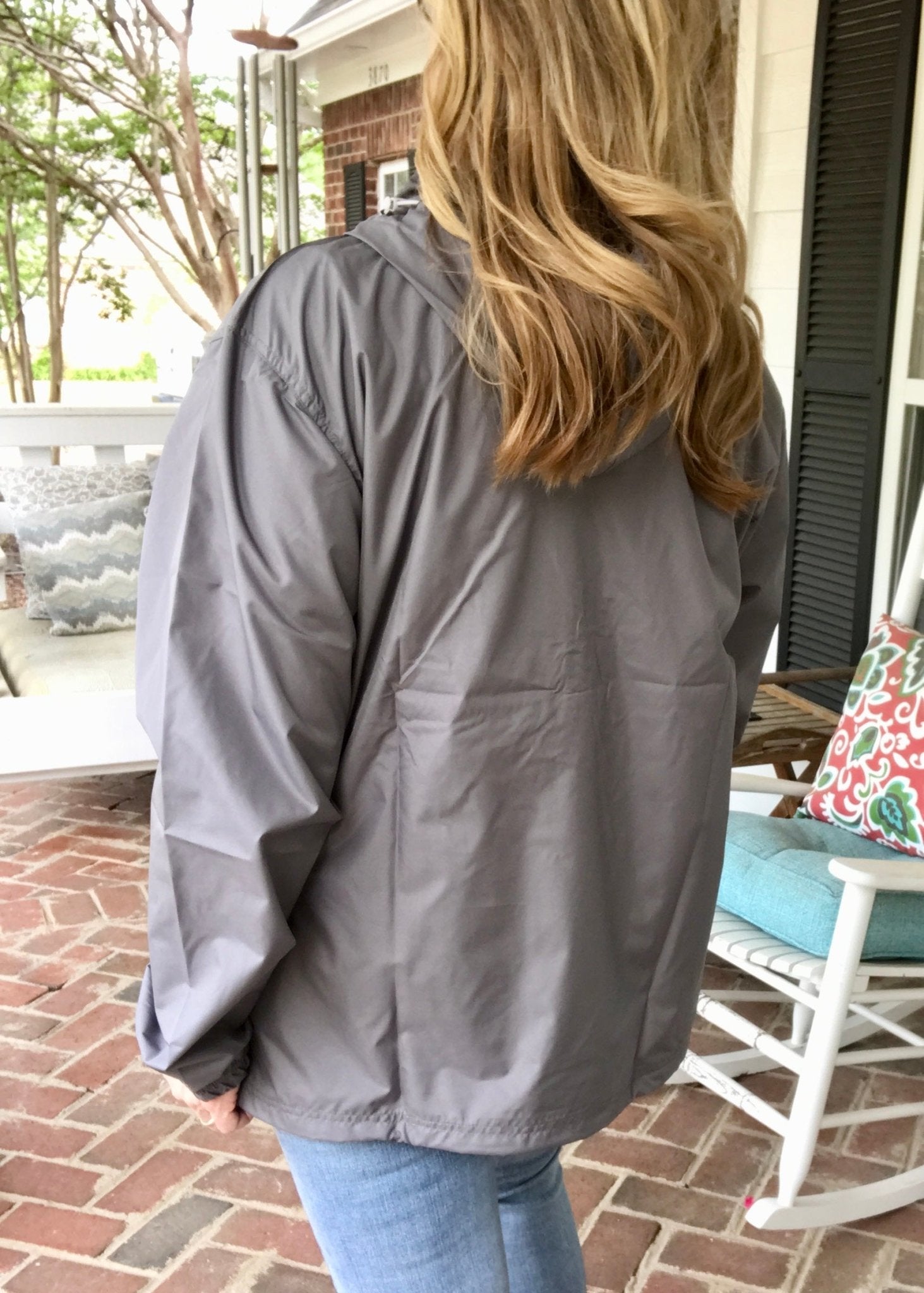 Unlined Pullover Rain Jacket--Grey - Jimberly's Boutique