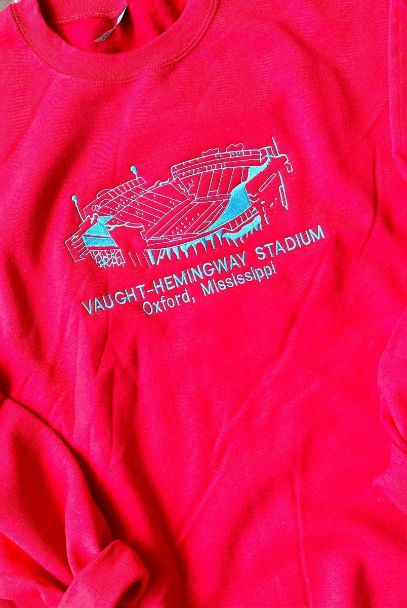 Vaught-Hemingway Stadium Embroidered Sweatshirt - Graphic Tee -Jimberly's Boutique-Olive Branch-Mississippi