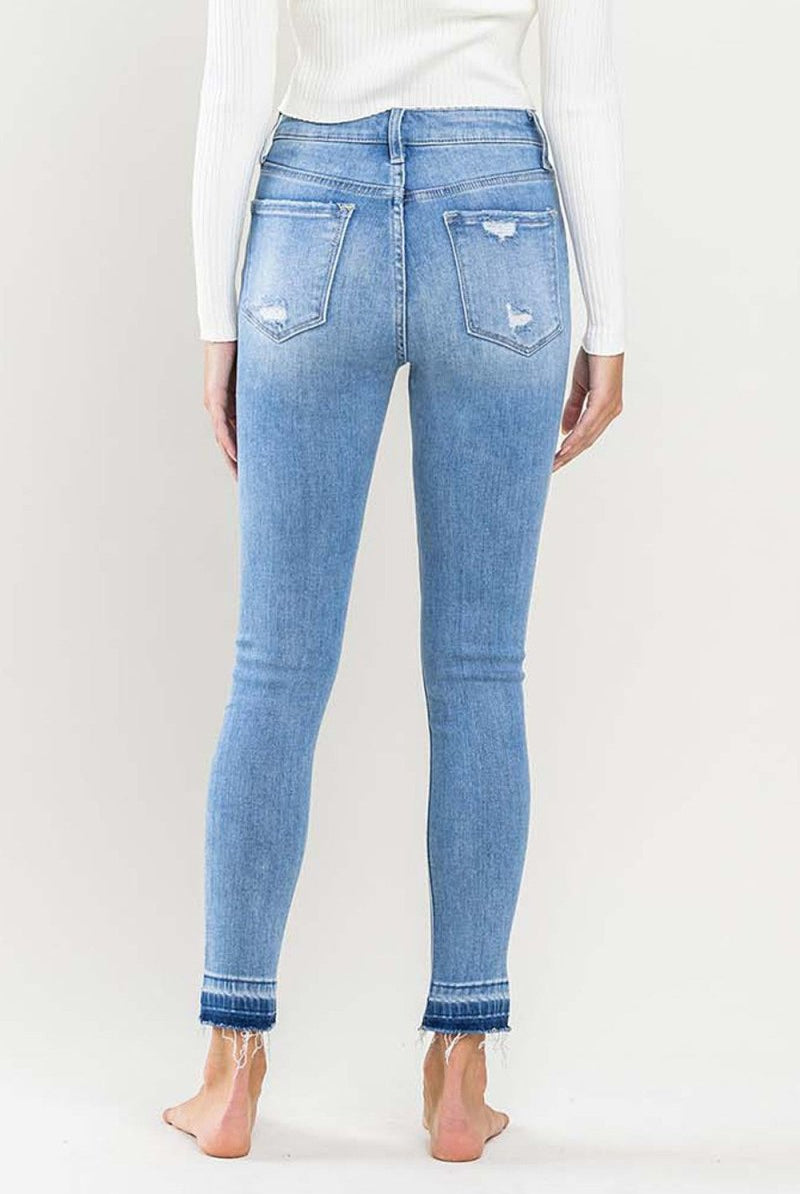 Vervet Haylie High Rise Contrast Hem Crop Skinny Jeans - Skinny Jeans -Jimberly's Boutique-Olive Branch-Mississippi