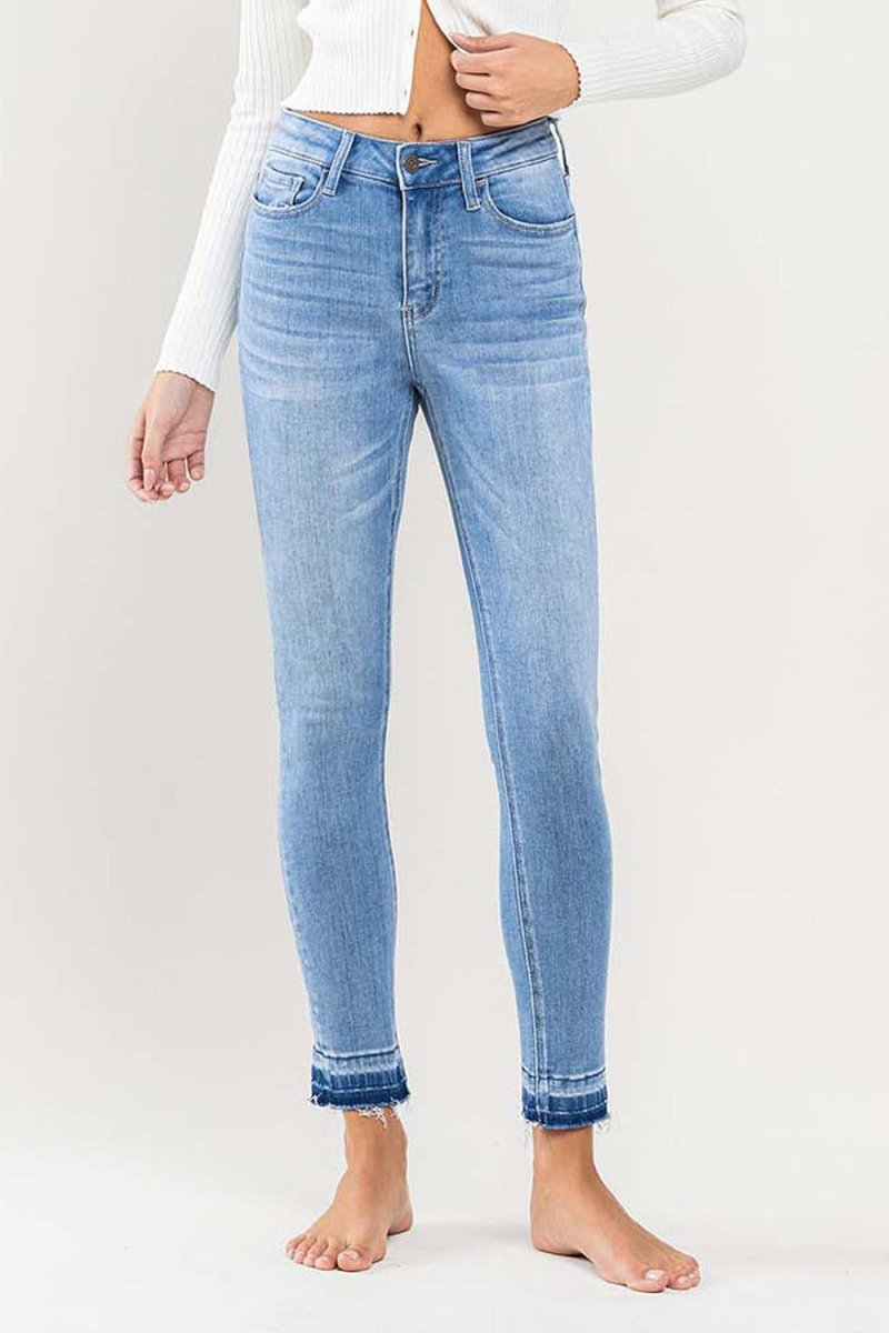 Vervet Haylie High Rise Contrast Hem Crop Skinny Jeans - Skinny Jeans -Jimberly's Boutique-Olive Branch-Mississippi