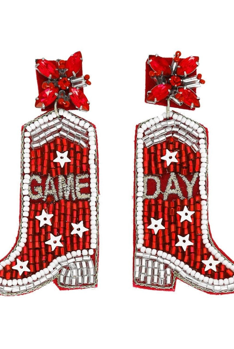 Western Game Day Cowboy Boots Earrings - earrings -Jimberly's Boutique-Olive Branch-Mississippi