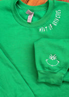 What Up Grinches | Embroidered Sweatshirt | Green - Embroidered Sweatshirt -Jimberly's Boutique-Olive Branch-Mississippi
