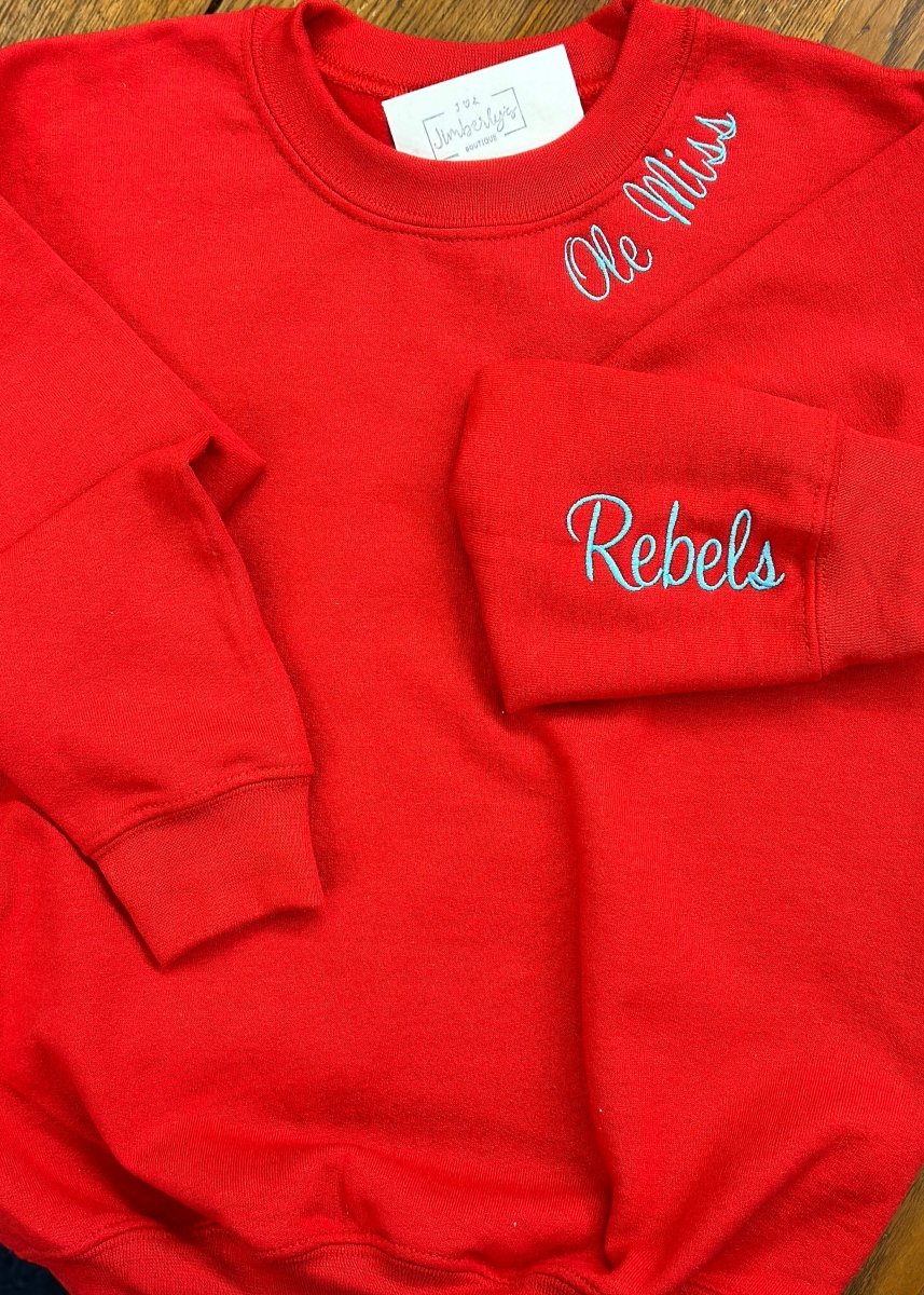 Red embroidered 2025 sweatshirt