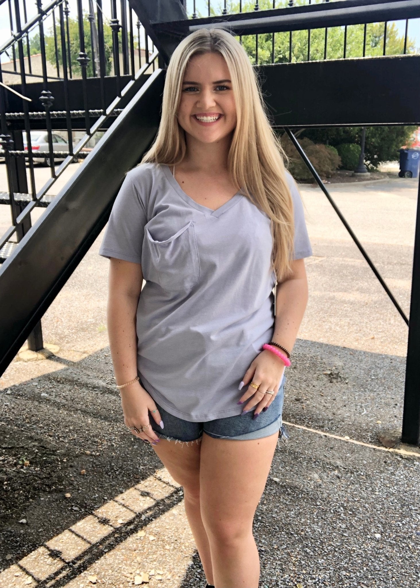 Z Supply Pocket Tee - Lavender Grey - Jimberly's Boutique