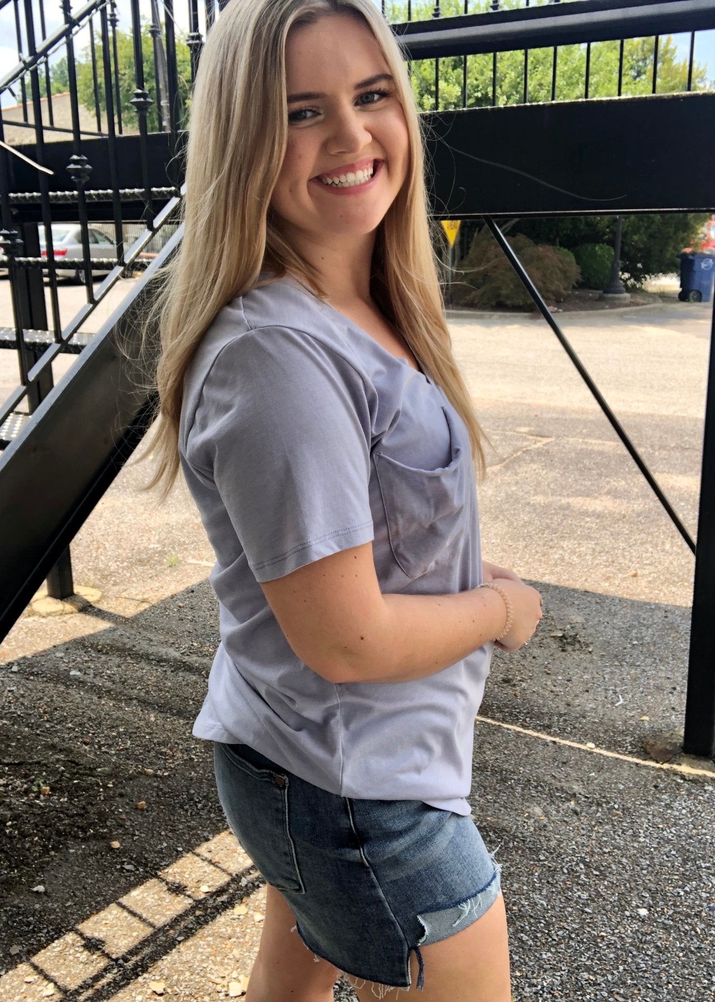 Z Supply Pocket Tee - Lavender Grey - Jimberly's Boutique