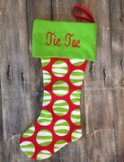 Zebra Dot/Green Cuff - Monogrammed Christmas Stocking - Stocking - Jimberly's Boutique - Olive Branch - Mississippi