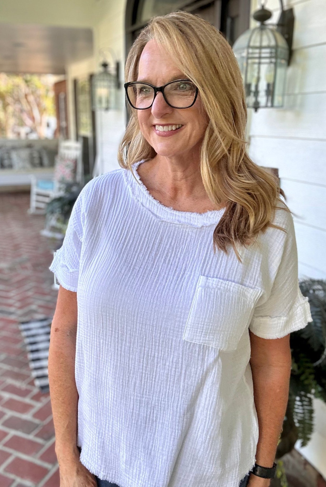 Zenana Gauze Boatneck Top - White - Casual Top -Jimberly's Boutique-Olive Branch-Mississippi
