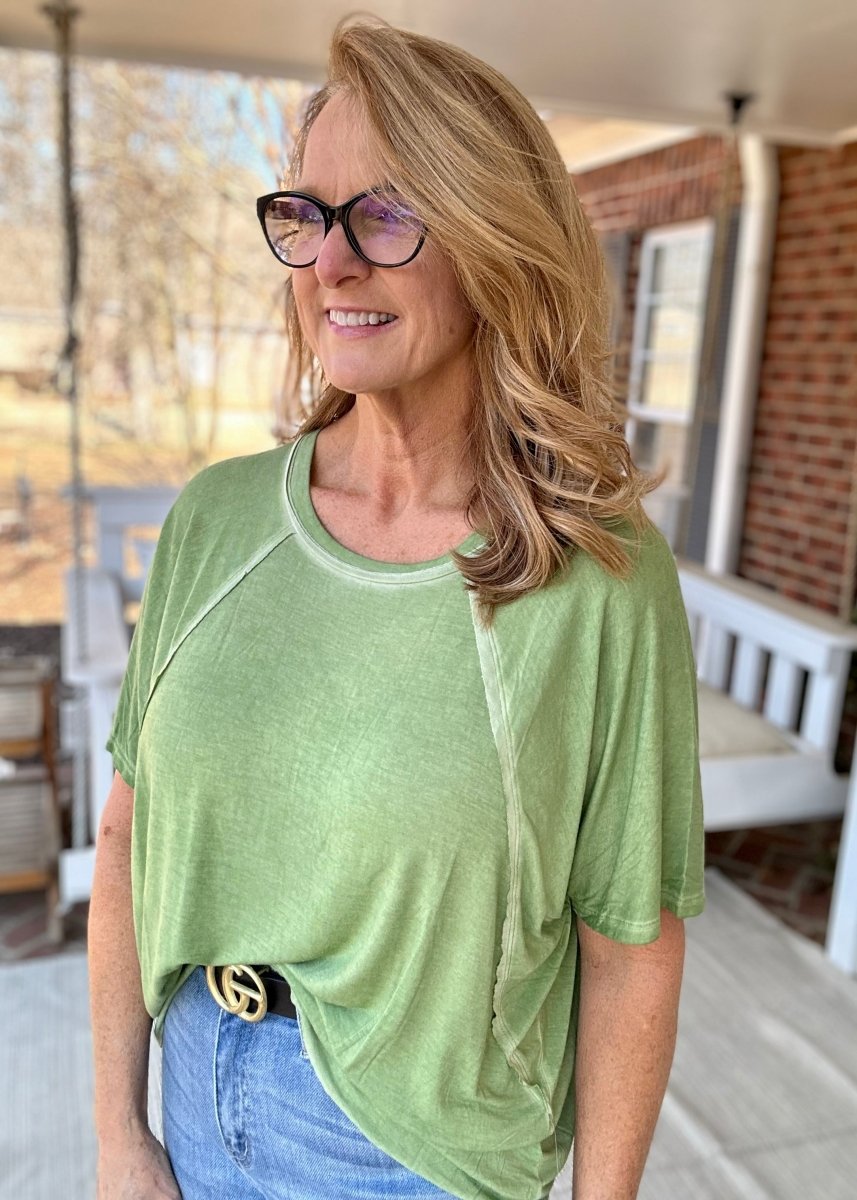 Zenana Get Ready Top - Ash Olive - Casual Top -Jimberly's Boutique-Olive Branch-Mississippi