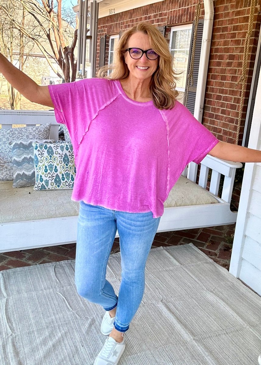 Zenana Get Ready Top - Bright Pink - Casual Top -Jimberly's Boutique-Olive Branch-Mississippi