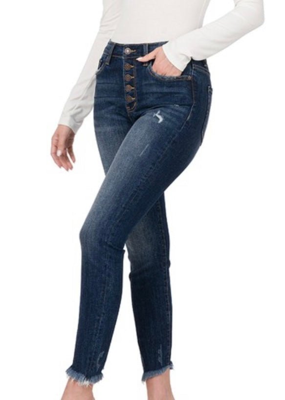 Zenana Naomi Button Fly Skinny Jeans - Skinny Jeans -Jimberly's Boutique-Olive Branch-Mississippi